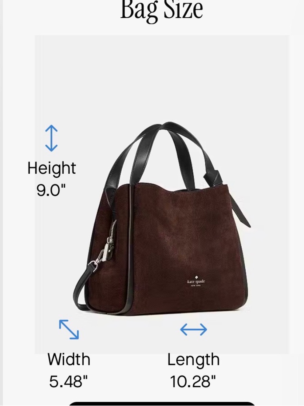 kate spade Brown Knott Suede Shoulder Bag -NWT - Picture 6 of 8